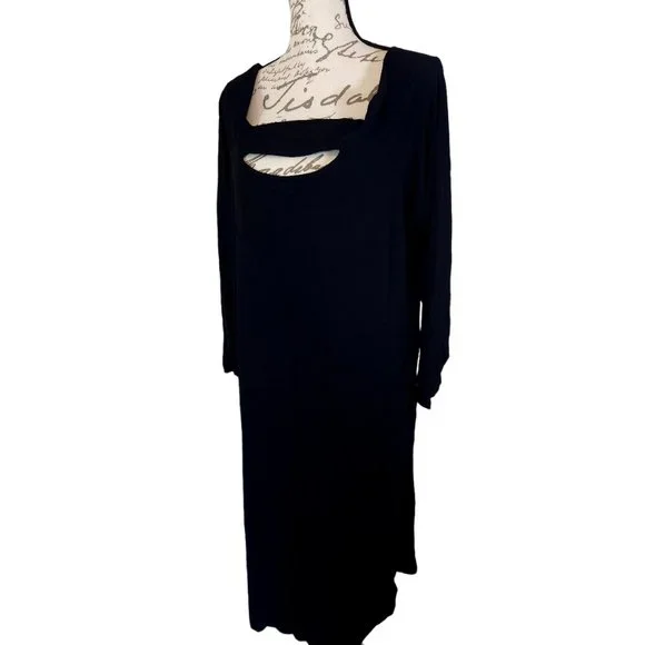 Maurices | Dresses | Black Keyhole Scoopneck Ls Shift Dress | Poshmark